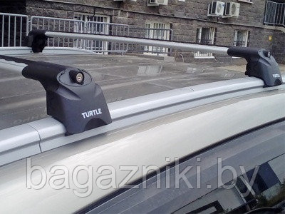 Багажник на крышу авто TURTLE AIR 2 silver на интегрированные рейлинги - фото 3 - id-p157765785