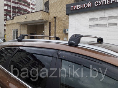 Багажник на крышу авто TURTLE AIR 2 silver на интегрированные рейлинги - фото 6 - id-p157765785