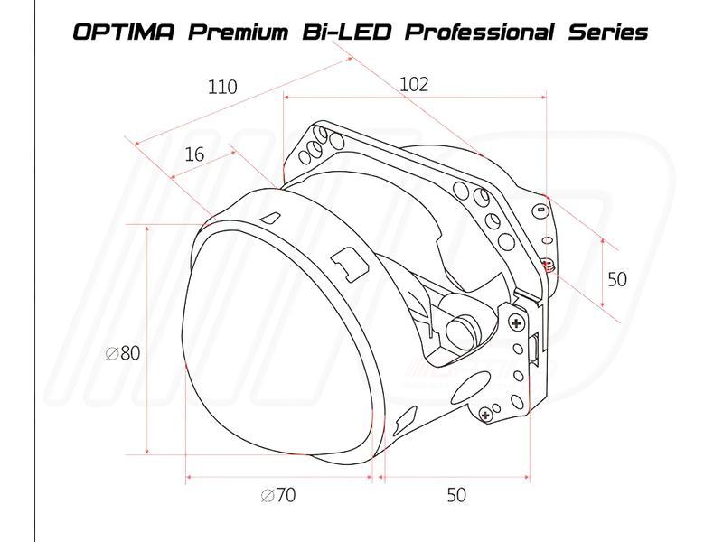 Светодиодные би-линзы Optima Premium Bi-LED LENS Professional Series 3.0" - фото 5 - id-p157781524