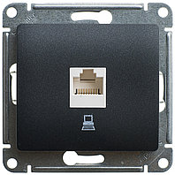 GLOSSA РОЗЕТКА компьютерная RJ45 кат.5E, АНТРАЦИТ