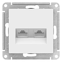 ATLASDESIGN РОЗЕТКА двойная компьютерная RJ45+RJ45, кат.5E, механизм, БЕЛЫЙ