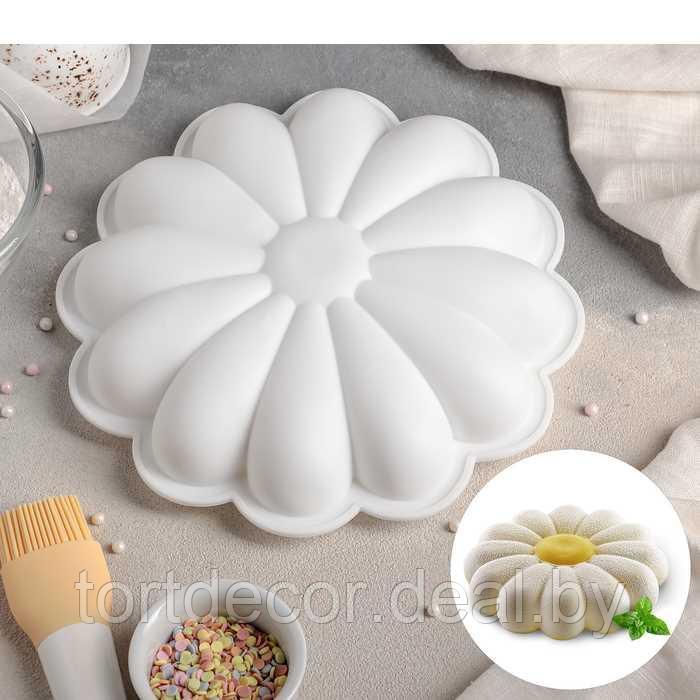 Форма для муссовых десертов и выпечки 22×5 см "Ромашка", цвет белый - фото 1 - id-p157792832