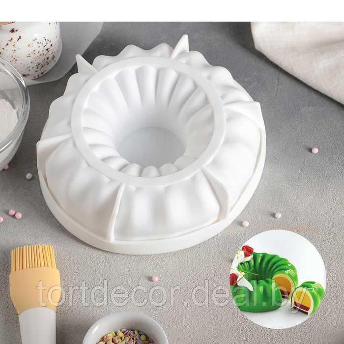 Форма для муссовых десертов и выпечки 19×5,5 см "Сладкая фантазия", цвет белый - фото 1 - id-p157792835