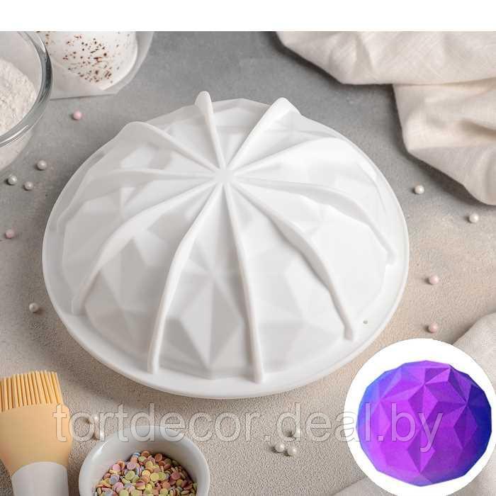 Форма для муссовых десертов и выпечки «Кристалл», 19×9,8 см, цвет белый - фото 1 - id-p157792837