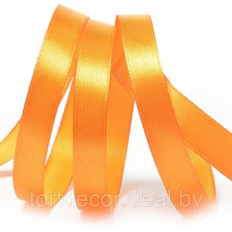Лента атласная ярко-оранжевый 12 мм 30 ярдов - фото 1 - id-p157791847