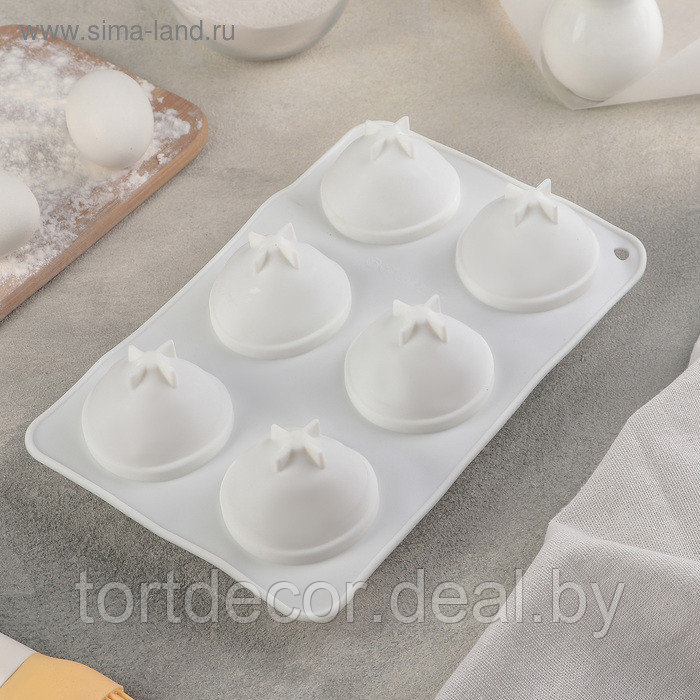 Форма для муссовых десертов и выпечки 26×16,7 см «Персик», цвет белый - фото 1 - id-p157792844