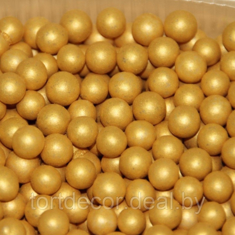 Золотые шарики сахарные 6 мм 20 г - фото 1 - id-p157793848