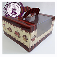 Коробка для торта Пирожные 23х22х12 см