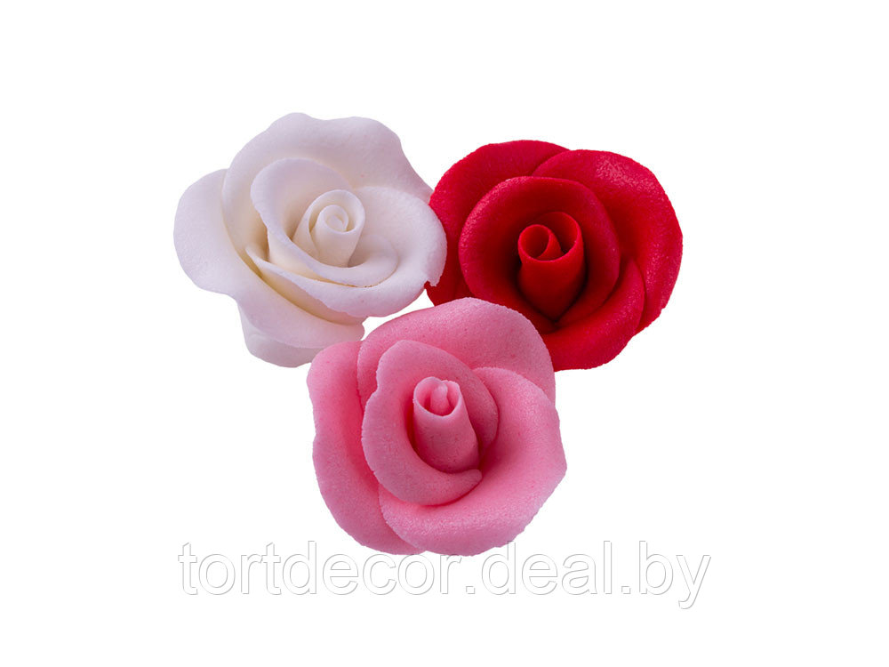Сахарные цветы "Роза Премиум большая" ( в ас-те белая, красная, розовая) 1шт - фото 1 - id-p157792963