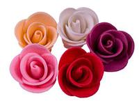 Набор сахарные цветы "Розы большие" ( цвета в ас-те ) в уп, 5шт. одного цвета