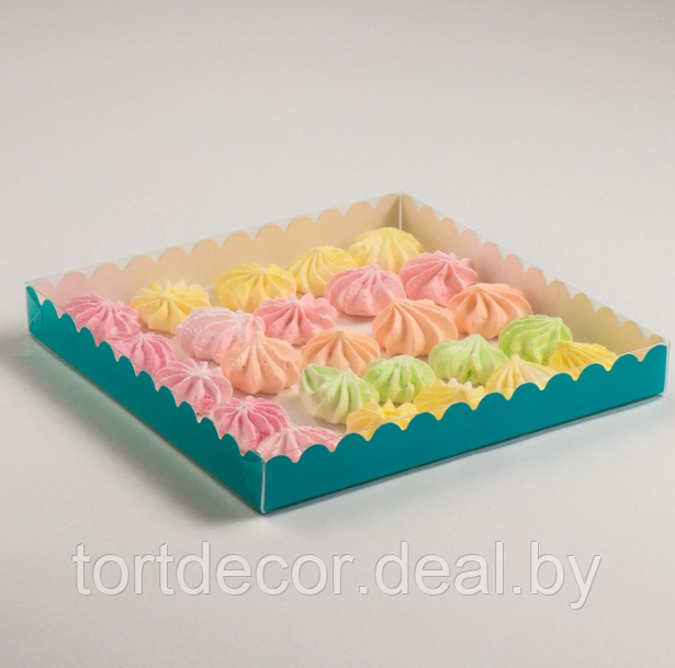 Коробки для пряников и печенья, 25*25*3 см, голубая - фото 1 - id-p157793506