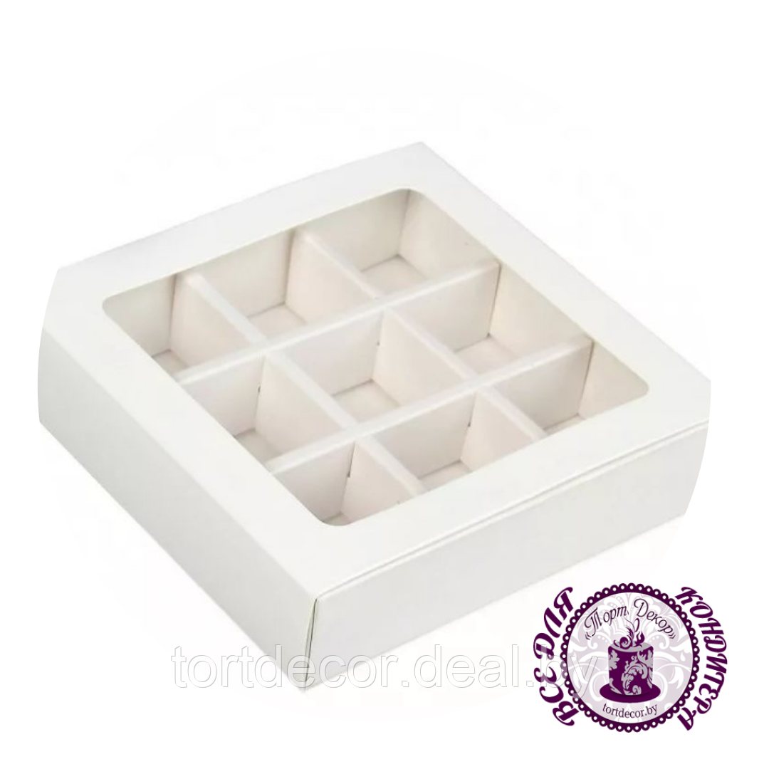 Коробка для конфет на 9 штук белая - фото 1 - id-p157793515