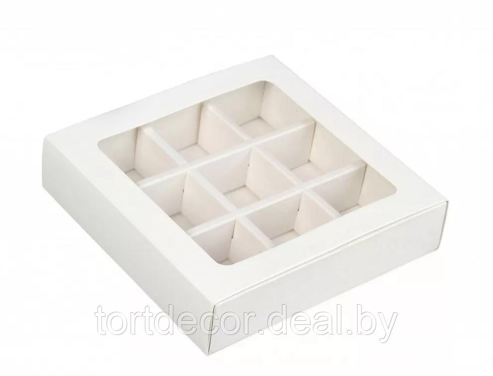 Коробка для конфет на 9 штук белая - фото 2 - id-p157793515