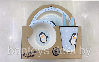 Бамбуковая посуда для детей Пингвин