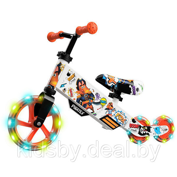 Детский беговел Small Rider Turbo Bike (оранжевый) светящиеся колеса трансформер - фото 1 - id-p155437508