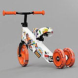 Детский беговел Small Rider Turbo Bike (оранжевый) светящиеся колеса трансформер, фото 2