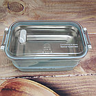 Ланч бокс Lunch Box Tow layers 2-х ярусный, нержавеющая сталь, 1200 мл Голубой, фото 9