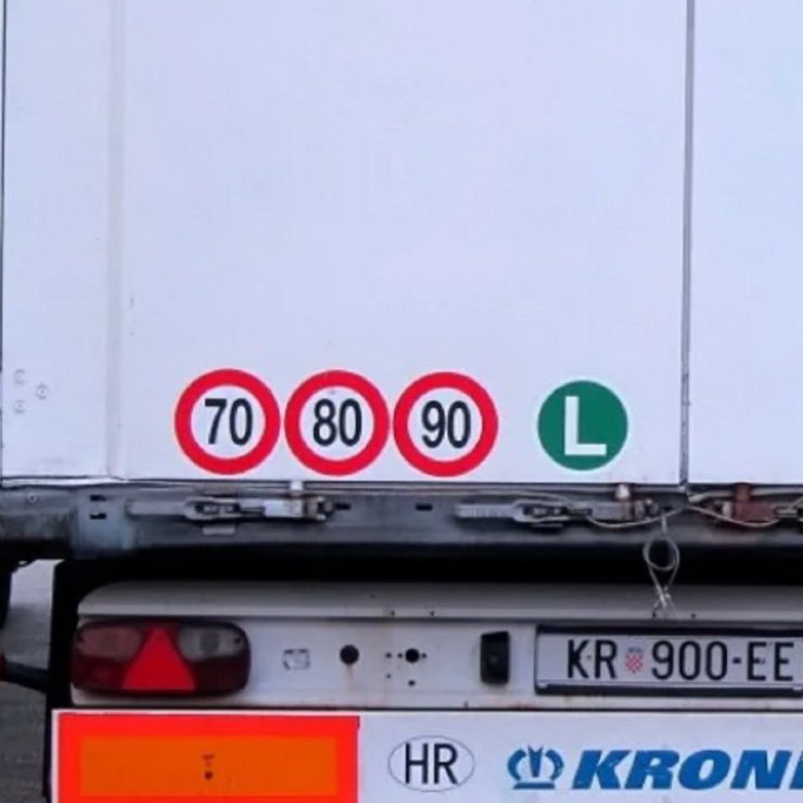 Наклейка ограничения скорости "80" для автотранспорта, 210х210 мм - фото 2 - id-p157817506