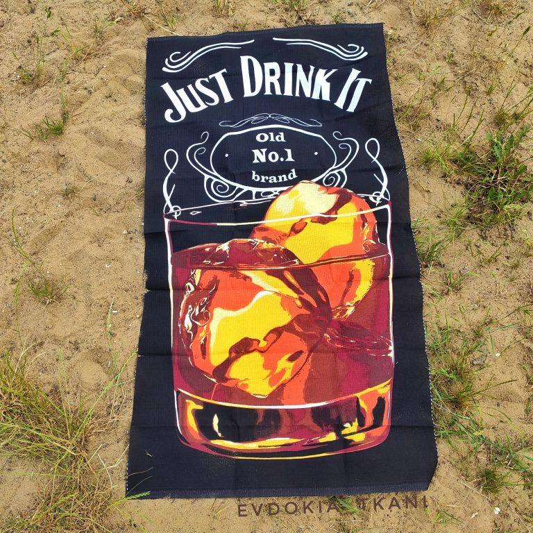 Пляжное вафельное полотенце "Just Drink It" - фото 1 - id-p157815671