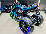 Детский электромобиль, мотоцикл RiverToys X222XX (синий), фото 5