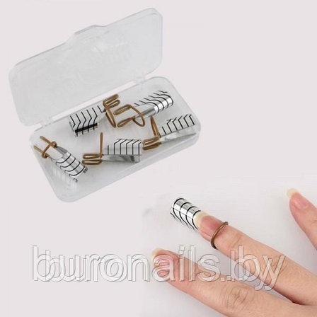 Многоразовые формы для наращивания ногтей 5шт/уп серебро, фото 2