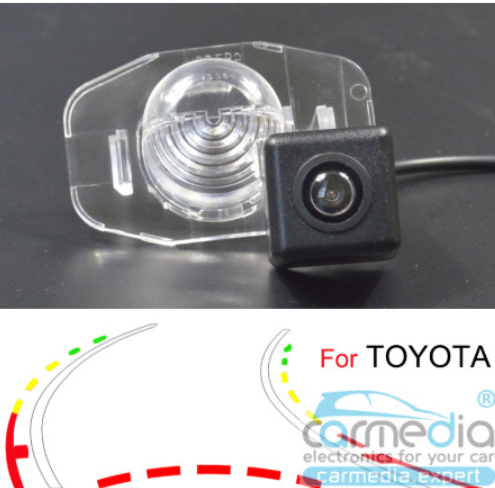 Штатная цветная камера заднего вида Toyota Corolla с 2007 по 2012 с динамическими линиями - фото 1 - id-p157839027
