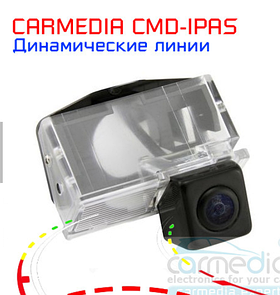 Штатная цветная камера заднего вида Toyota Corolla E12 (2001-2006 г.в.)  с динамическими линиями