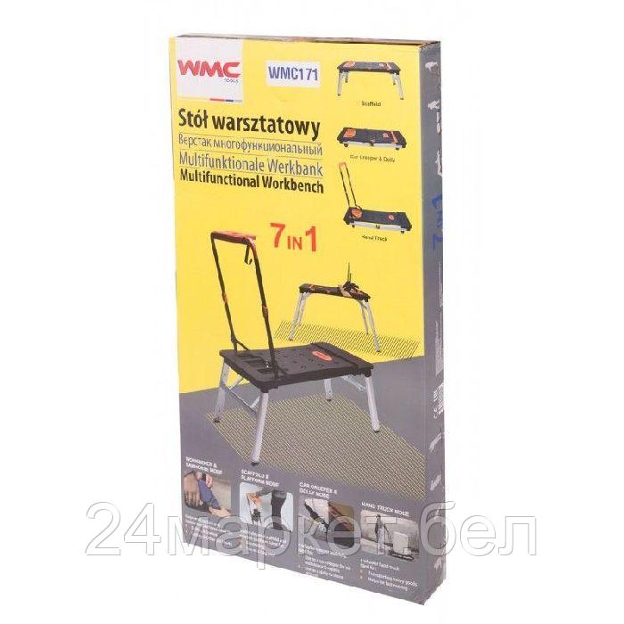 WMC TOOLS Верстак многофунциональный, 7 в 1(верстак-max нагр.150кг,тележка-150кг,леса-250кг,рабоч. - фото 3 - id-p148647139