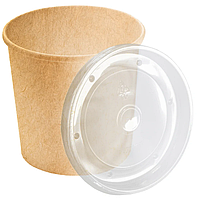 Супница 1000 мл, крафт, с ПП крышкой