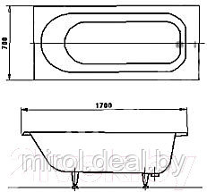 Ванна стальная White Wave Optimo 170x70 - фото 2 - id-p157867647