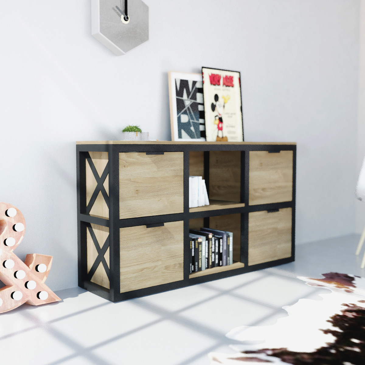 Комод crafto АСГАРД / black в стиле лофт