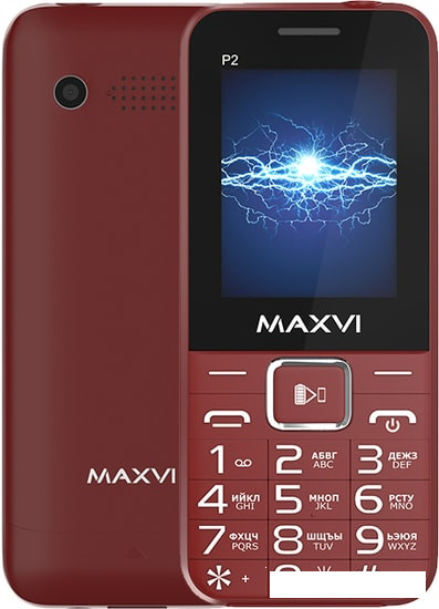 Мобильный телефон Maxvi P2 (винный красный) - фото 1 - id-p157028115