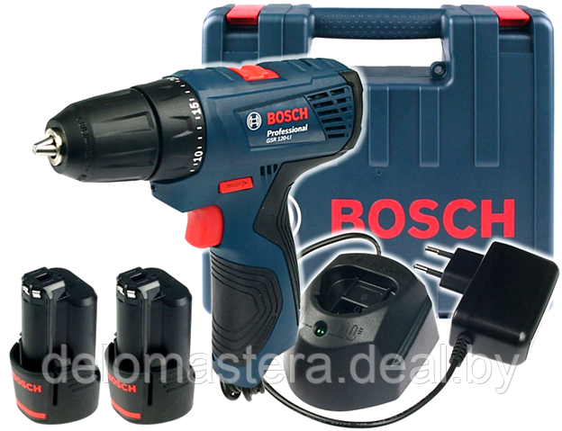 Дрель-шуруповерт Bosch GSR 120-LI Professional 06019G8000 / 06019G8020 (2 АКБ, кейс) (оригинал) - фото 1 - id-p157910368