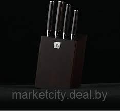 Набор ножей Xiaomi Huo Hou Fire Waiting Steel Knife Set с подставкой (5 предметов) Черный HU0033 - фото 3 - id-p157912958