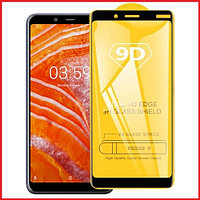 Защитное стекло Full-Screen для Nokia 3.1 Plus / 3.1+ 2018 черный (5D-9D с полной проклейкой)