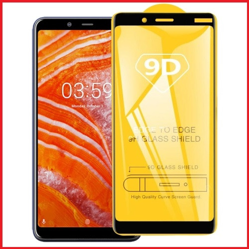 Защитное стекло Full-Screen для Nokia 3.1 Plus / 3.1+ 2018 черный (5D-9D с полной проклейкой)