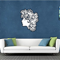 Декоративное деревянное панно "Цветы в волосах" (размер 58*71 см) №5