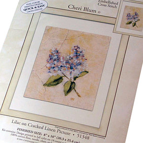 51348 Набор для вышивания "Сирень" ("Lilac On Cracked Linen Picture"), фото 3