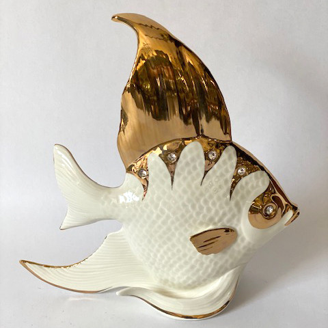 Статуэтка Рыбка золотая в белом