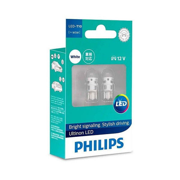 Лампа светодиодная W5W Philips Ultion LED 6000K 11961ULWX2 (2шт)