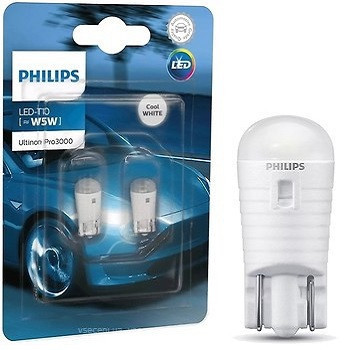 Лампа светодиодная W5W Philips Ultinon Pro3000 белый 11961U30CWB2 (2 шт) - фото 2 - id-p158013842
