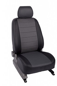 Чехлы из экокожи для Opel Astra H hatch 2004-2007 черный+серый