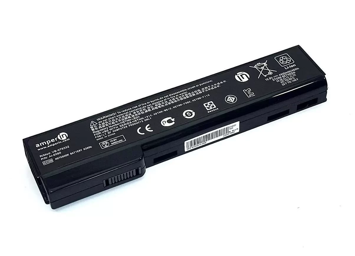 Аккумулятор (батарея) HSTNN-LB2G Amperin AI-6560 для ноутбука HP Compaq 6560b, 10.8В, 4400мАч