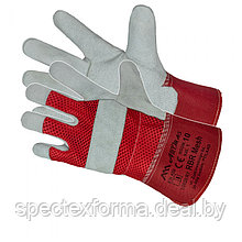 Перчатки комбинированные (ткань+спилк) RBR Mesh (красные)