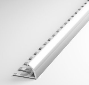 Профиль окантовочный полукруглый гибкий ПК 14-15 серебро люкс до 12.7мм длина 2700мм