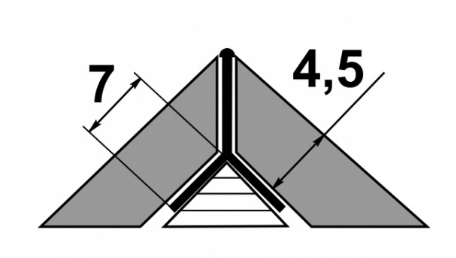 Профиль Y-образный "Мерседес" для плитки ПП 05-4 алюминий без покрытия до 4.5мм длина 2700мм - фото 2 - id-p158081741