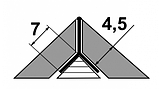 Профиль Y-образный "Мерседес" для плитки ПП 05-4 золото люкс до 4.5мм длина 2700мм, фото 2