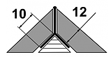 Профиль Y-образный "Мерседес" для плитки ПП 05-12 золото люкс до 10мм длина 2700мм, фото 3