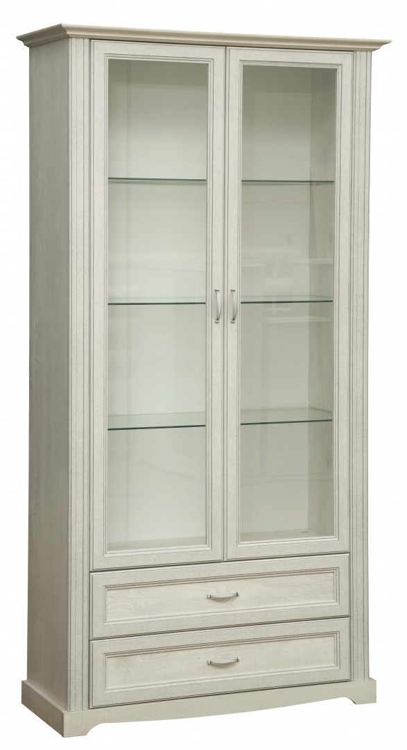 Шкаф с витриной Олмеко Сохо 32.05, бетон пайн белый