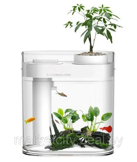 Аквариум Xiaomi Geometry Amphibious Fish Tank (HF-JHYGQC001) Белый аква ферма - фото 6 - id-p158088705
